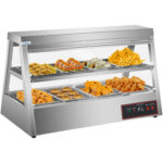 Apsildāms vitrīnas skapis ar 2 līmeņiem, atverams no aizmugures un priekšpuses, 1200x655x740mm, uz letes | Adexa HW2X4