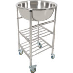 Nerūsējošā tērauda maisīšanas bļodas ratiņi ar bļodu un 2 plauktiem 514x350x838mm | Adexa MBXS001