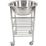 Nerūsējošā tērauda maisīšanas bļodas ratiņi ar bļodu un 2 plauktiem 514x350x838mm | Adexa MBXS001 - Image 2