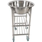 Nerūsējošā tērauda maisīšanas bļodas ratiņi ar bļodu un 2 plauktiem 514x350x838mm | Adexa MBXS001 - Image 4