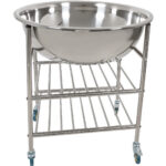 Nerūsējošā tērauda maisīšanas bļodu ratiņi ar bļodu un 2 plauktiem 622x457x838mm | Adexa MBXS002 - Image 2