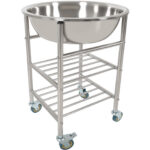 Nerūsējošā tērauda maisīšanas bļodu ratiņi ar bļodu un 2 plauktiem 622x457x838mm | Adexa MBXS002