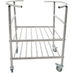 Nerūsējošā tērauda maisīšanas bļodu ratiņi ar bļodu un 2 plauktiem 622x457x838mm | Adexa MBXS002 - Image 3