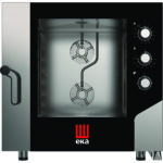 Profesionālais Kombinētais Tvaika Cepeškrāsns Elektriskais 6 paplātes GN1/1 un 600x400mm Elektromehāniskā Vadība Tiešais tvaiks | Tecnoeka MKF616S