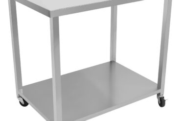 Komerciāls mobilais darba galds ar ritentiņiem, nerūsējošā tērauda apakšējā plaukts 1000x700x900mm | Adexa DWTC70100