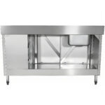 Komerciālais izlietnes skapītis no nerūsējošā tērauda 1000x600x900mm 1 bļoda pa kreisi 3 atvilktnes Aizsargsiena | Adexa DSA601002D3DL - Image 3