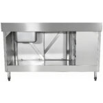 Komerciālais izlietnes skapis no nerūsējošā tērauda 1000x600x900mm 1 bļoda pa labi 3 atvilktnes Aizsargsiena | Adexa DSA601002D3DR - Image 2