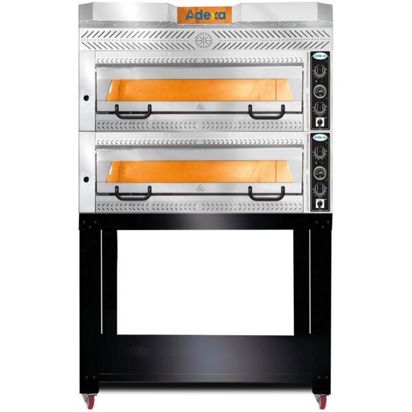 Premium picas krāsns ar 2 kamerām, ietilpība 12 x 35 cm picas, elektriska, nerūsējošā tērauda priekšpuse | Adexa PEF105702SE