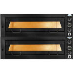 Premium picas krāsns ar 2 kamerām, ietilpība 12 x 35 cm picas, elektriska, melna priekšpuse | Adexa PEF105702SEB - Image 2