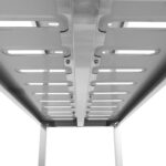 Nerūsējošā tērauda plauktu vienība kvadrātveida kājas 4 plaukti ar caurumiem | Adexa QHSSP1505 - Image 2