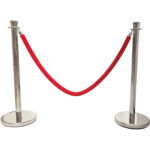 Sarkans samta stieptais virve ar sudraba galiem 1,5m | Adexa VR01RS - Image 2