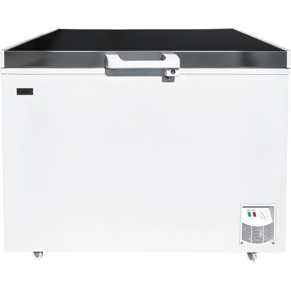 Komerciālais saldētavas lāde 307 litri ar cietu nerūsējošā tērauda vāku | Adexa BCBD307