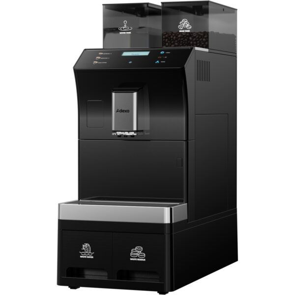 Komerciālā kafijas automāts pilnībā automātisks no pupiņām līdz krūzei 4 dzērieni 3 ūdens pieslēguma iespējas | Adexa BTB1016