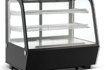 Displeja vitrīna ledusskapis 120 litri 2 plaukti Noapaļots priekšpuse Melns | Adexa CW120RB