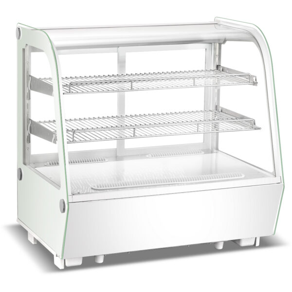 Displeja vitrīnas ledusskapis 120 litri 2 plaukti Noapaļots priekšpuse Balts | Adexa CW120RW