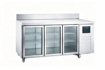 Komerciālais ledusskapja letes skaitītājs ar 3 stikla durvīm GN1/1 un aizmugures paneli | Adexa DRGN3200TNG