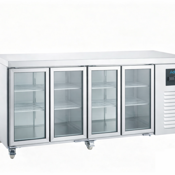 Komerciālais ledusskapja lete ar 4 stikla durvīm GN1/1 | Adexa DRGN4100TNG