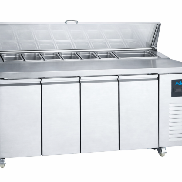 Komerciālais Sagatavošanas Letes Skapis ar 4 Durvīm | Adexa DRSH4400TN