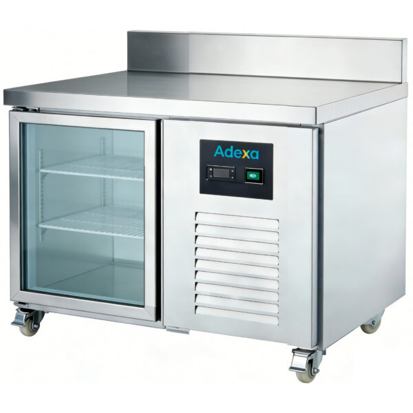Komerciālais ledusskapis ar vienām stikla durvīm GN1/1 aizmugurējais atbalsts | Adexa DRGN1200TNG