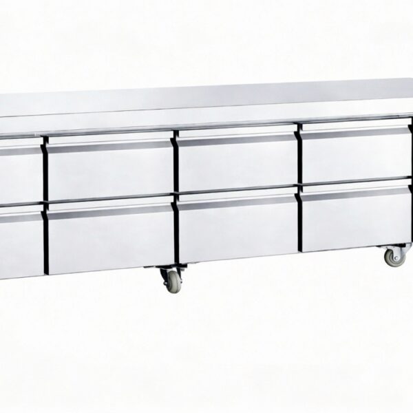 Komerciālais zema letes ledusskapis ar 8 atvilktnēm | Adexa DUGN4180TN