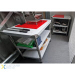 Komercdarba galds Ar apakšplauktu Nerūsējošais tērauds Apaļas kājas 600x700x900mm | Adexa QNH1114 - Image 7