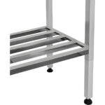 Pacelams nerūsējošā tērauda darba galds 1200x600x700-1000mm ar apakšējo plauktu | Adexa MCEWA60120 - Image 6