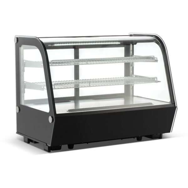 Displeja vitrīnas ledusskapis 160 litri 2 plaukti Melns ar izliekto priekšpusi | Adexa CW160RB