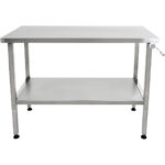 Pacelams nerūsējošā tērauda darba galds 1200x600x700-1000mm ar plakanu apakšējo plauktu | Adexa MCEWB60120 - Image 8