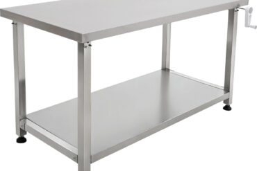 Pacelams nerūsējošā tērauda darba galds 1200x600x700-1000mm ar plakanu apakšējo plauktu | Adexa MCEWB60120