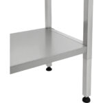 Pacelams nerūsējošā tērauda darba galds 1200x600x700-1000mm ar plakanu apakšējo plauktu | Adexa MCEWB60120 - Image 4